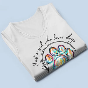 Juste une fille qui aime les animaux - Débardeur et t-shirt dos nageur personnalisé pour chien et chat - Cadeau de vacances d'été pour les propriétaires et les amoureux des animaux