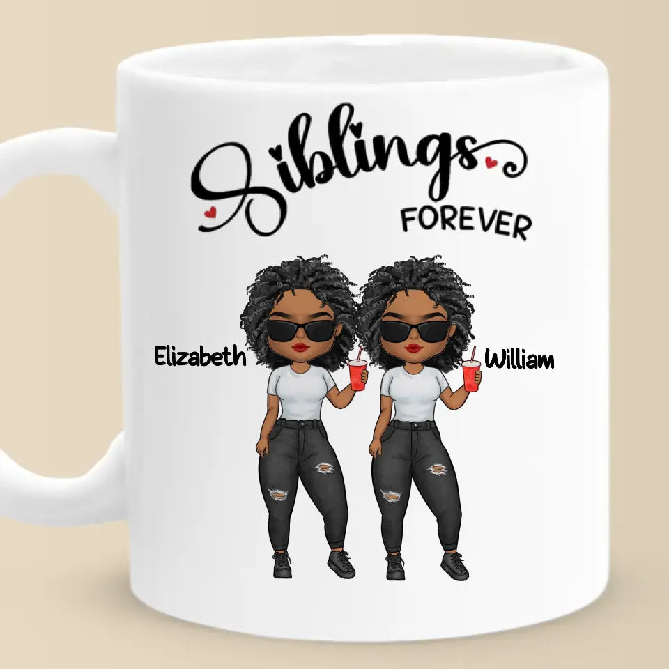 Tasse personnalisée « Frères et sœurs pour toujours » – Cadeau pour les membres de la famille, les frères et sœurs