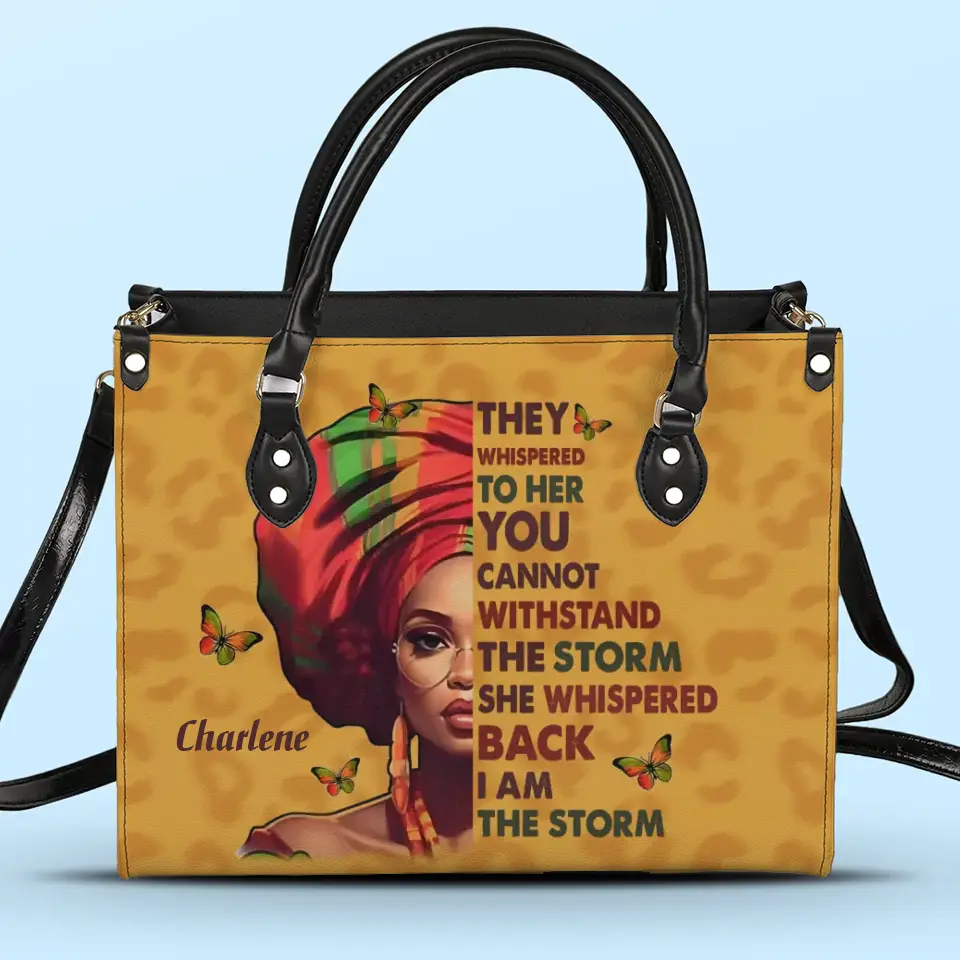 Je suis la tempête - Sac à main en cuir personnalisé pour meilleure amie - Cadeau pour meilleures amies, meilleures amies, sœurs