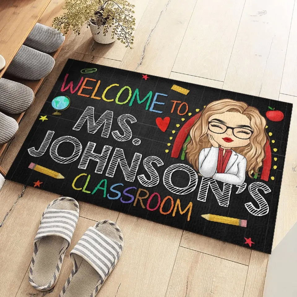 L'art d'enseigner est l'art d'aider à la découverte - Tapis décoratif personnalisé pour enseignant - Cadeau de pendaison de crémaillère pour enseignant