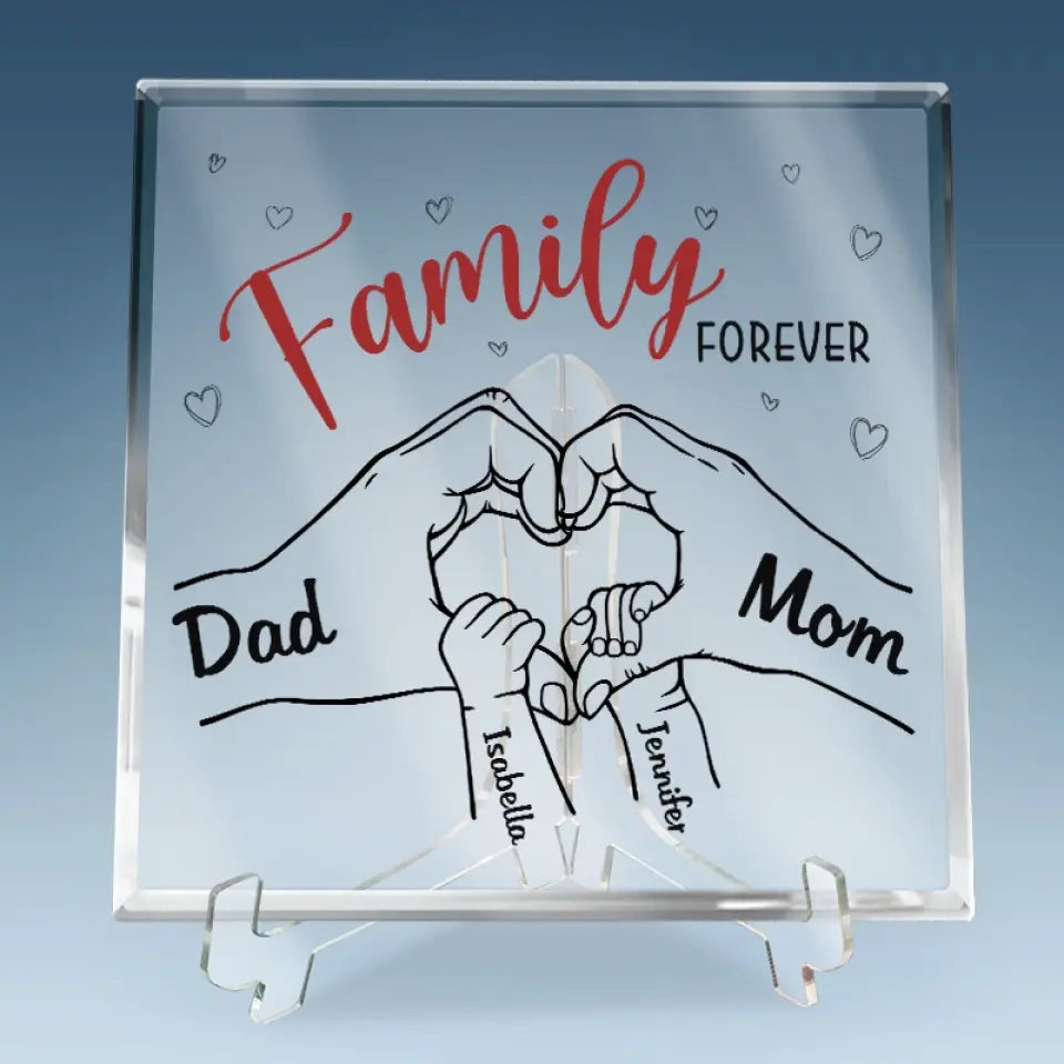 Nous sommes liés à jamais - Plaque acrylique carrée personnalisée pour la famille - Cadeau pour les membres de la famille