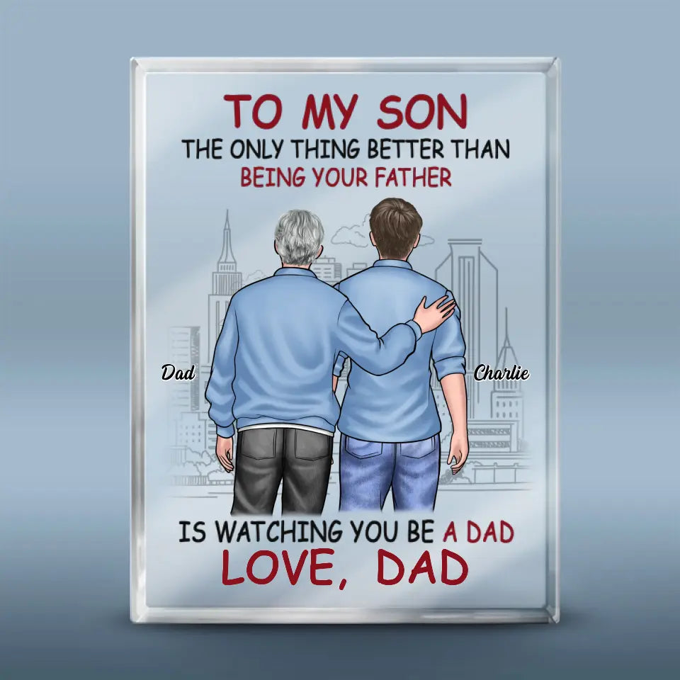 Tu es ma plus grande réussite - Plaque rectangulaire personnalisée en acrylique pour famille - Cadeau pour fils, petit-fils