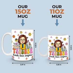 Un enseignant aide les petits esprits à grandir - Mug personnalisé avec effet gonflable 3D - Cadeau pour enseignant