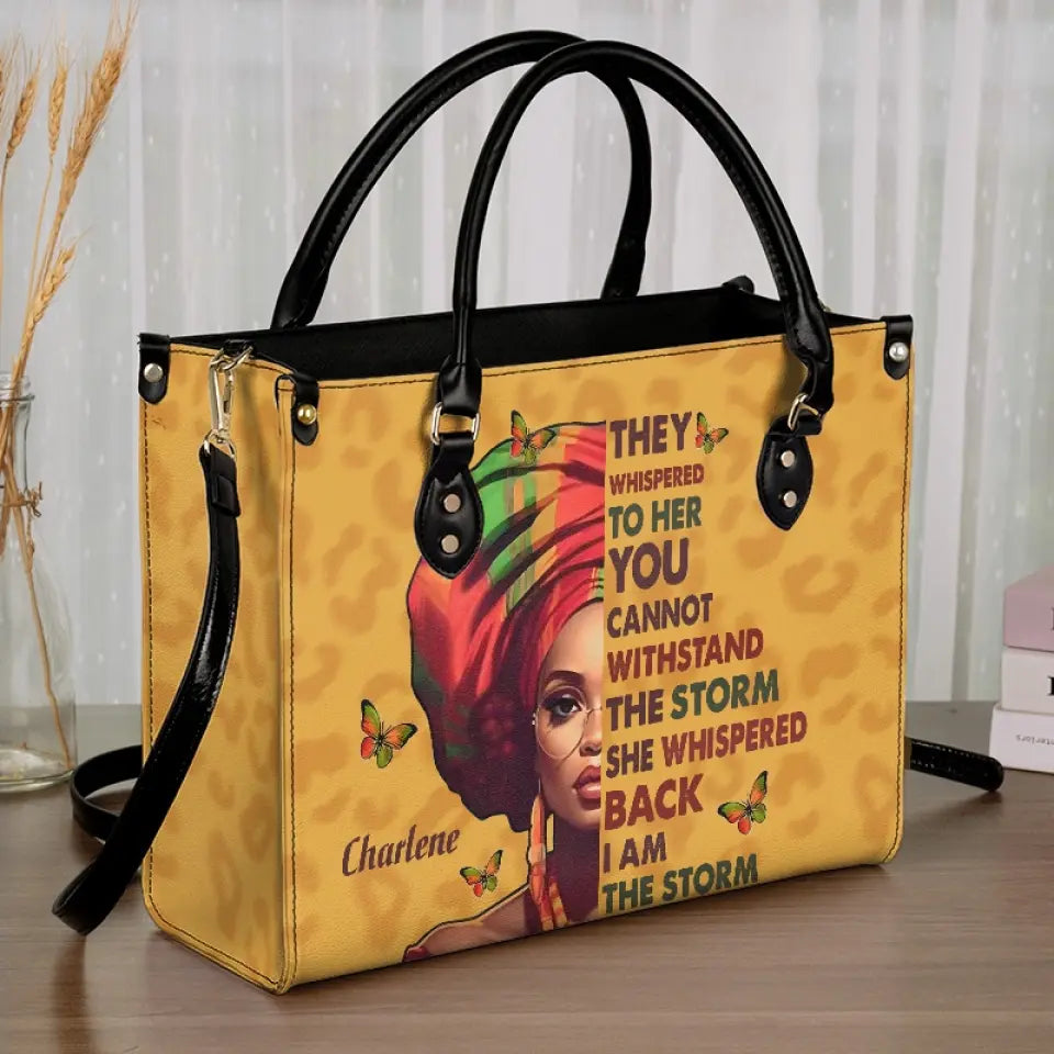 Je suis la tempête - Sac à main en cuir personnalisé pour meilleure amie - Cadeau pour meilleures amies, meilleures amies, sœurs