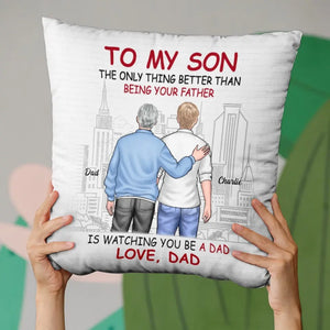 Être ton père - Coussin personnalisé pour la famille - Cadeau pour les membres de la famille