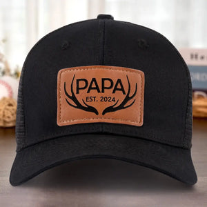 Papa, tu as toujours été mon héros - Chapeau personnalisé en cuir avec patch - Cadeau pour papa, grand-père