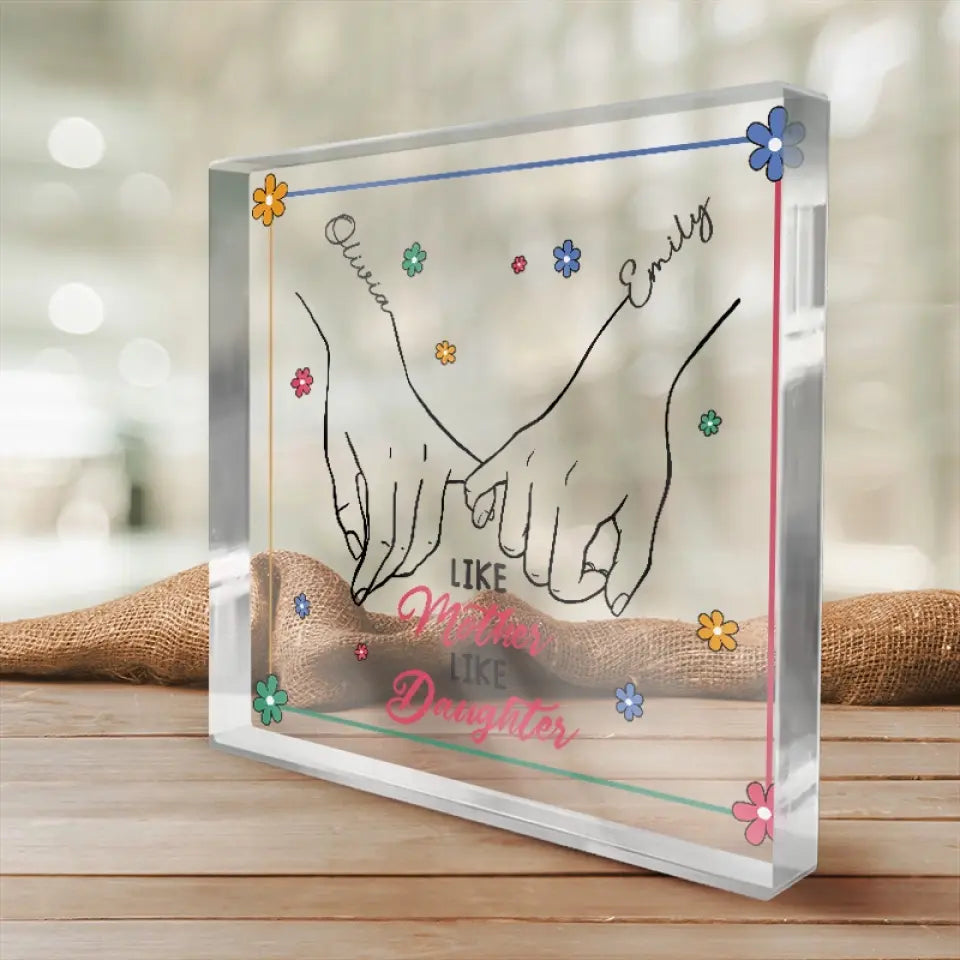 Tu es mon chef-d'œuvre éternel - Plaque acrylique carrée personnalisée pour la famille - Cadeau pour maman, fille