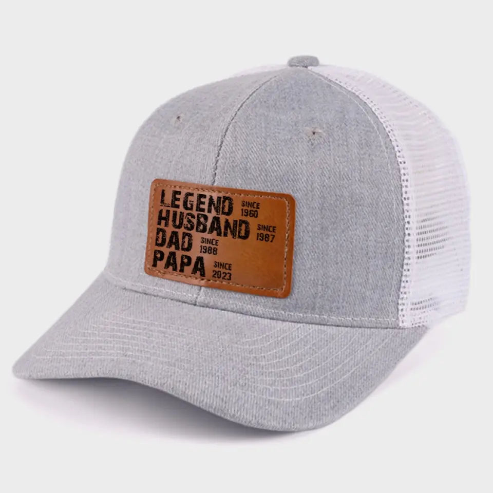 Mon père légendaire - Chapeau personnalisé en cuir avec patch - Cadeau pour papa et grand-père
