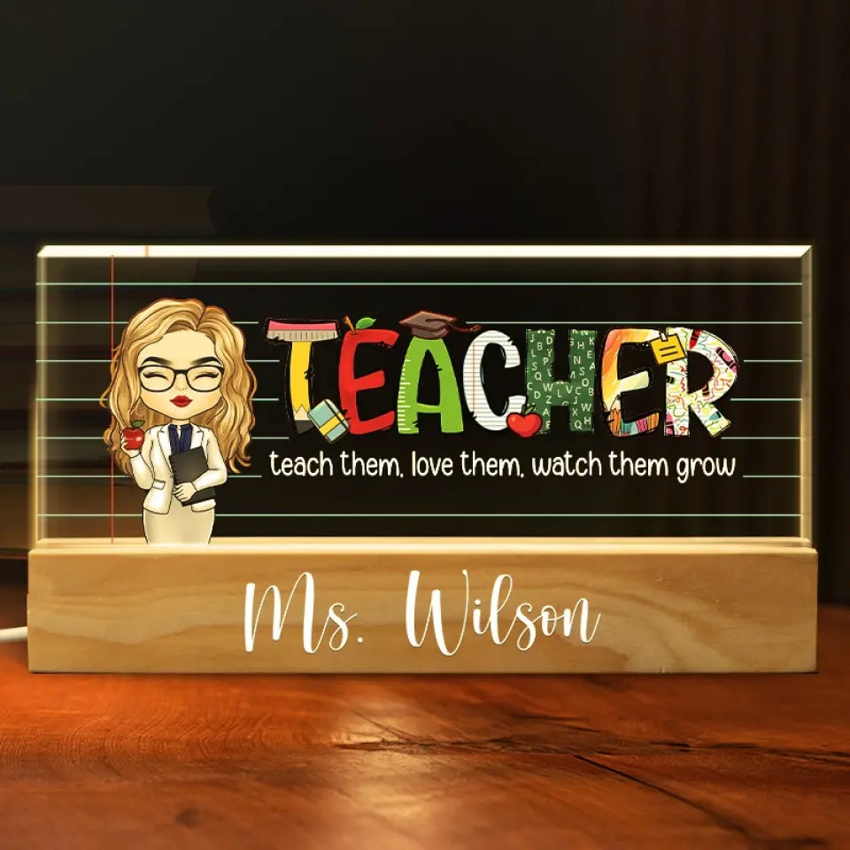 Le rôle d'un enseignant est d'éveiller les possibilités des autres - Veilleuse LED 3D en acrylique personnalisée pour enseignant - Cadeau pour enseignant