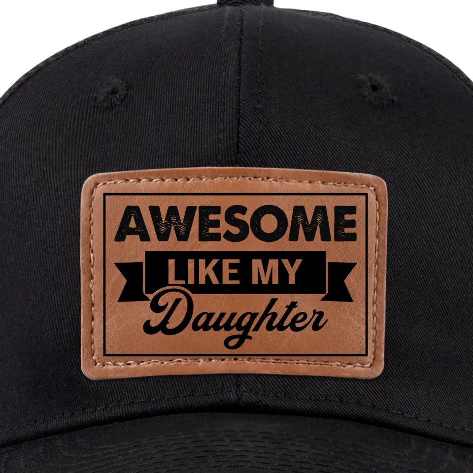 Génial comme ma fille - Chapeau familial en cuir avec patch - Cadeau pour papa