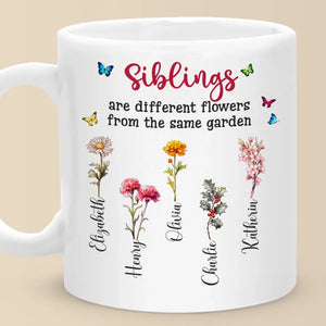 Différentes fleurs du même jardin - Mug personnalisé pour la famille - Cadeau pour les membres de la famille, les frères et sœurs