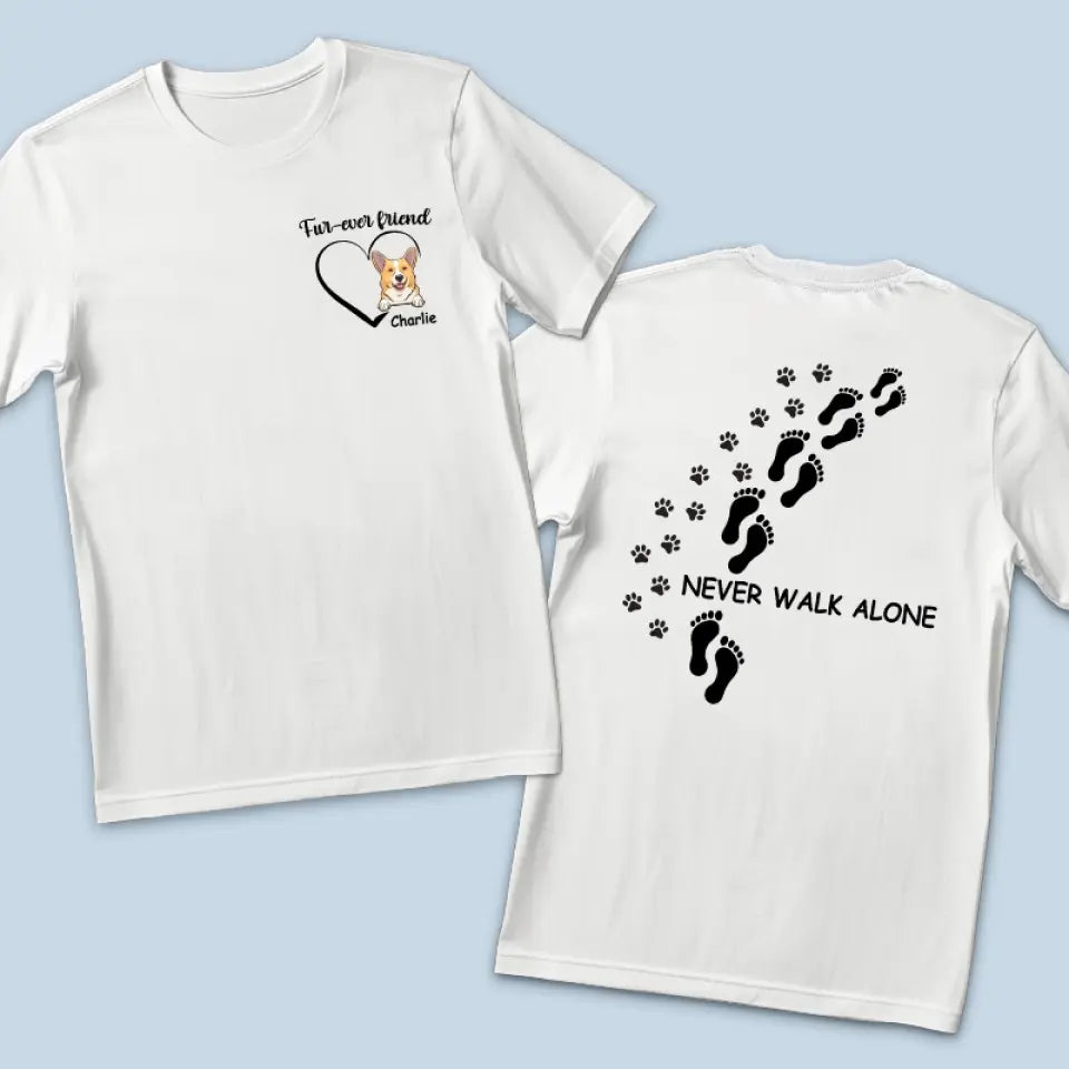 T-shirt unisexe personnalisé « Ami à fourrure » pour chien et chat, imprimé recto verso et recto verso - Cadeau pour propriétaires et amoureux des animaux