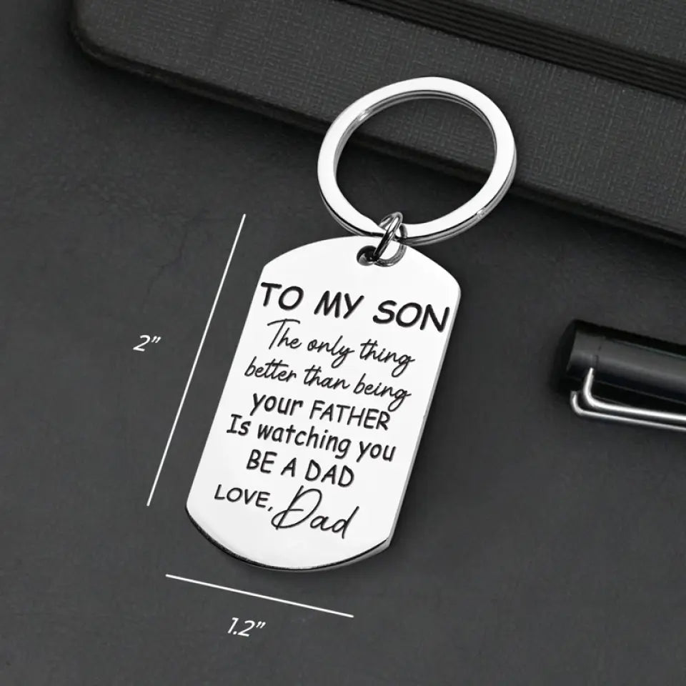 J'adore te voir devenir papa - Porte-clés personnalisé pour la famille - Cadeau pour fils, petit-fils