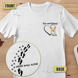 T-shirt unisexe personnalisé « Ami à fourrure » pour chien et chat, imprimé recto verso et recto verso - Cadeau pour propriétaires et amoureux des animaux