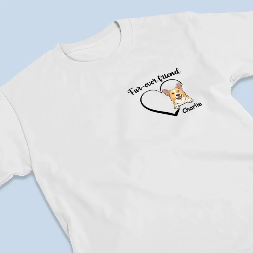 T-shirt unisexe personnalisé « Ami à fourrure » pour chien et chat, imprimé recto verso et recto verso - Cadeau pour propriétaires et amoureux des animaux