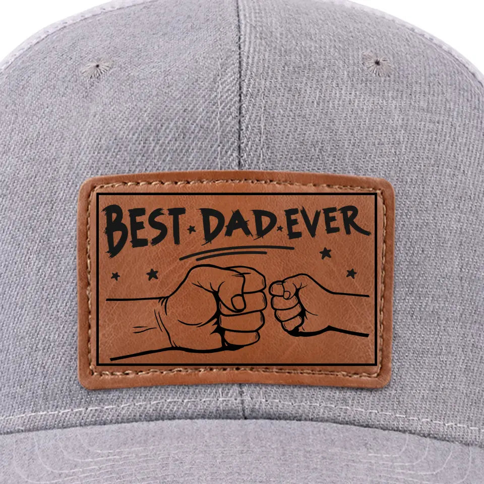 Toujours le meilleur dans mon cœur - Chapeau familial en cuir avec patch - Cadeau pour papa