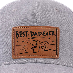 Toujours le meilleur dans mon cœur - Chapeau familial en cuir avec patch - Cadeau pour papa
