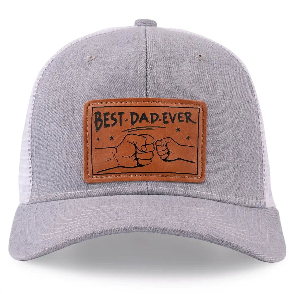 Toujours le meilleur dans mon cœur - Chapeau familial en cuir avec patch - Cadeau pour papa
