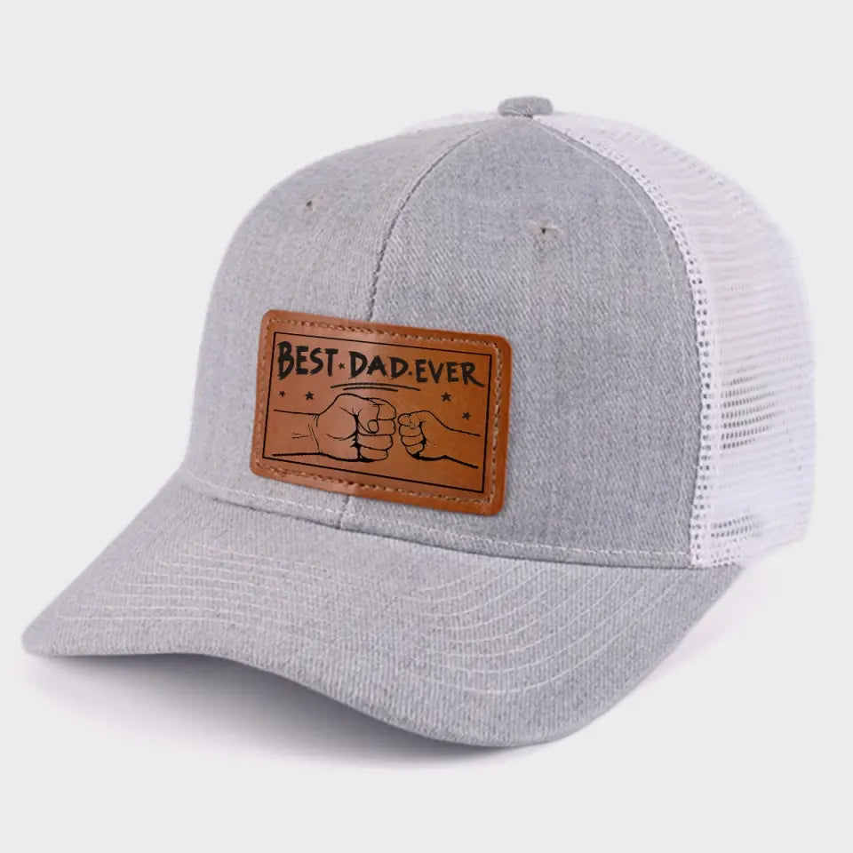 Toujours le meilleur dans mon cœur - Chapeau familial en cuir avec patch - Cadeau pour papa