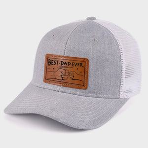 Toujours le meilleur dans mon cœur - Chapeau familial en cuir avec patch - Cadeau pour papa