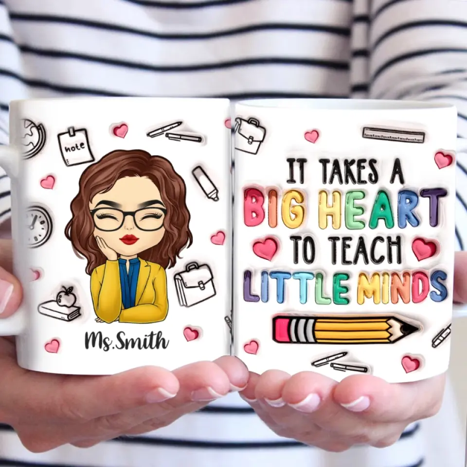 Façonner les esprits, inspirer l'avenir - Mug personnalisé 3D à effet gonflé pour enseignant - Cadeau pour enseignant