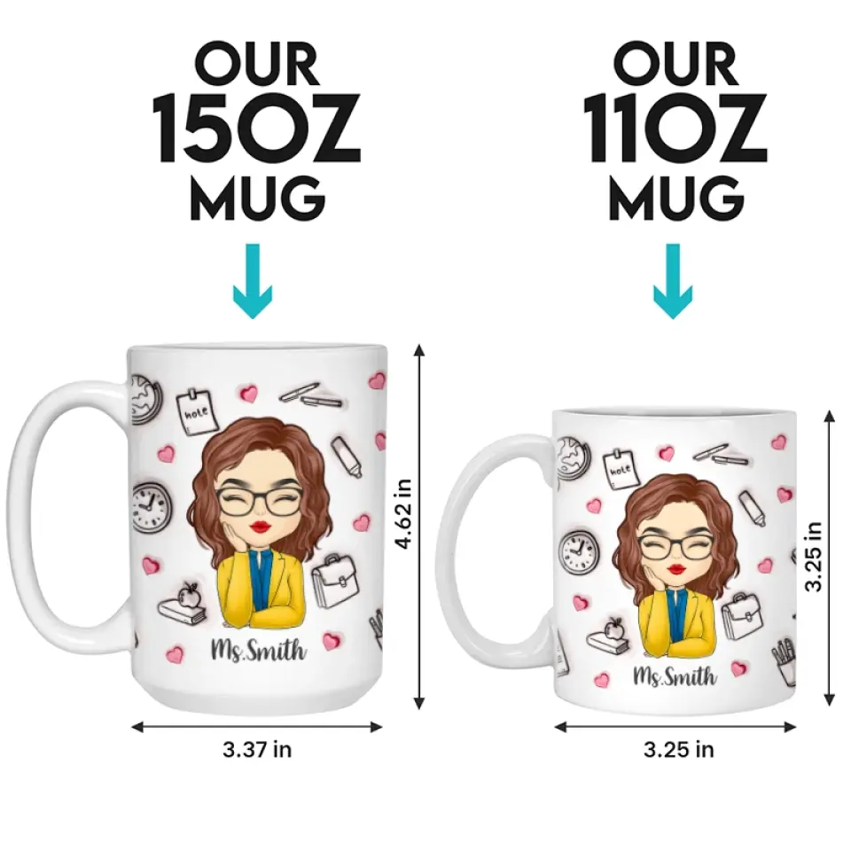 Façonner les esprits, inspirer l'avenir - Mug personnalisé 3D à effet gonflé pour enseignant - Cadeau pour enseignant