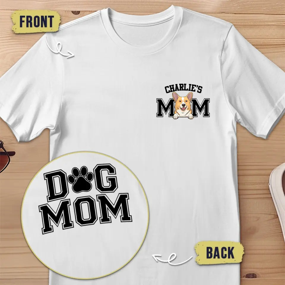 T-shirt unisexe personnalisé « Chien maman » imprimé recto verso – Cadeau pour propriétaires et amoureux des animaux