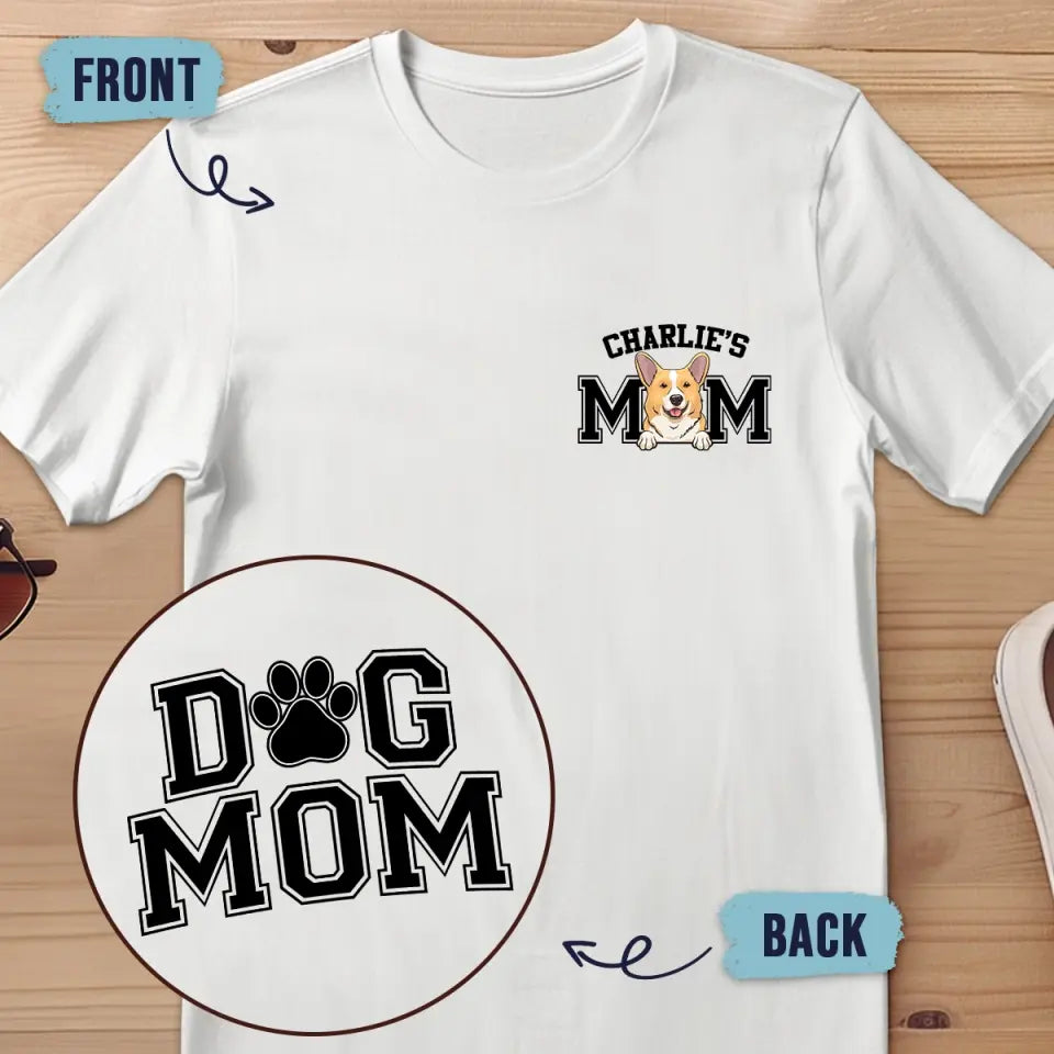 T-shirt unisexe personnalisé « Chien maman » imprimé recto verso – Cadeau pour propriétaires et amoureux des animaux