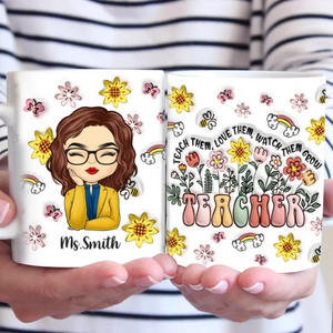 Il faut un grand cœur pour façonner les petits esprits - Mug personnalisé 3D à effet gonflé pour enseignant - Cadeau pour enseignant