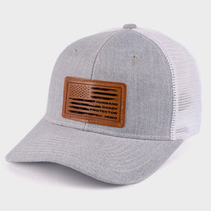 Mon père, mon héros, mon amour - Chapeau familial en cuir - Cadeau pour papa