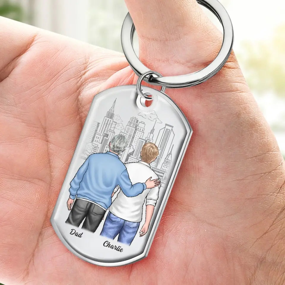 J'adore te voir devenir papa - Porte-clés personnalisé pour la famille - Cadeau pour fils, petit-fils