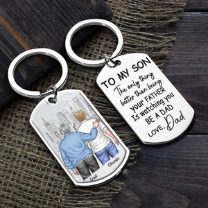 J'adore te voir devenir papa - Porte-clés personnalisé pour la famille - Cadeau pour fils, petit-fils