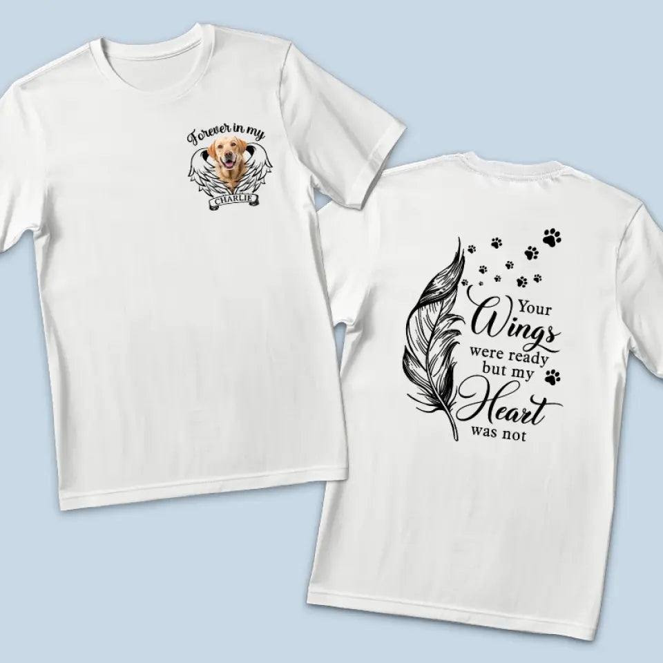 T-shirt unisexe personnalisé avec photo « Ne marchez jamais seul » - Cadeau de condoléances pour les propriétaires et les amoureux des animaux