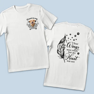 T-shirt unisexe personnalisé avec photo « Ne marchez jamais seul » - Cadeau de condoléances pour les propriétaires et les amoureux des animaux