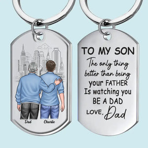 J'adore te voir devenir papa - Porte-clés personnalisé pour la famille - Cadeau pour fils, petit-fils