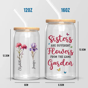 Si les sœurs étaient des fleurs, je te choisirais - Tasse en verre personnalisée Bestie, tasse à café glacé - Cadeau pour meilleures amies, BFF, sœurs