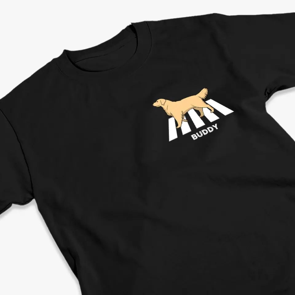 T-shirt unisexe personnalisé « The Walking Dad » avec imprimé chien, dos et devant – Cadeau pour les propriétaires et les amoureux des animaux