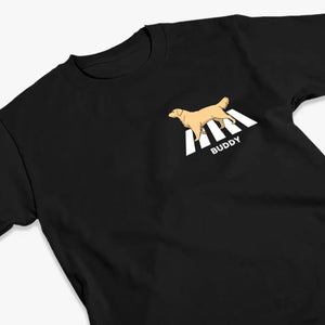 T-shirt unisexe personnalisé « The Walking Dad » avec imprimé chien, dos et devant – Cadeau pour les propriétaires et les amoureux des animaux