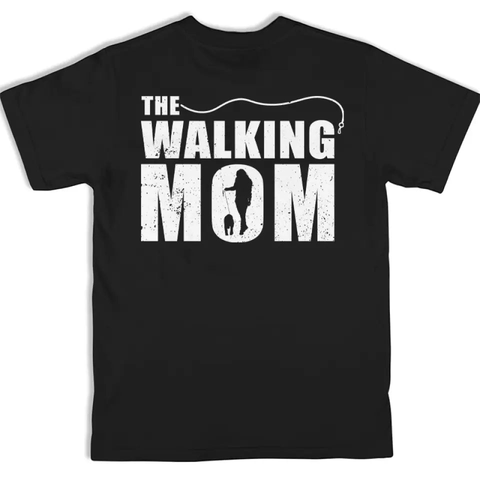 T-shirt unisexe personnalisé « The Walking Dad » avec imprimé chien, dos et devant – Cadeau pour les propriétaires et les amoureux des animaux