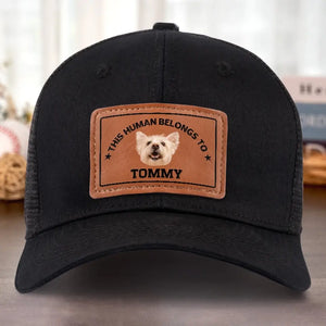 Photo personnalisée : La vie est dure, mais vous la rendez meilleure ! Chapeau en cuir personnalisé pour chien et chat ! Cadeau pour les propriétaires et les amoureux des animaux.
