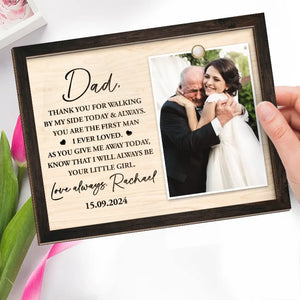Photo personnalisée « Je serai toujours ta petite fille » - Plaque en bois personnalisée à 2 couches avec support - Cadeau pour papa