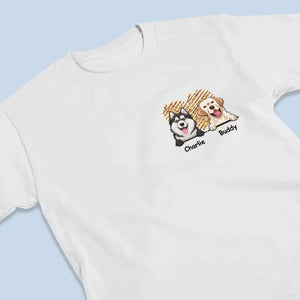 Je t'aime pour toujours, maman chien - T-shirt unisexe personnalisé imprimé recto verso - Cadeau pour propriétaires et amoureux des animaux