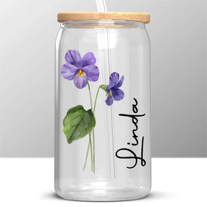 Vivez simplement et épanouissez-vous sauvagement - Tasse en verre personnalisée, tasse à café glacé - Cadeau pour meilleures amies, meilleures amies, sœurs
