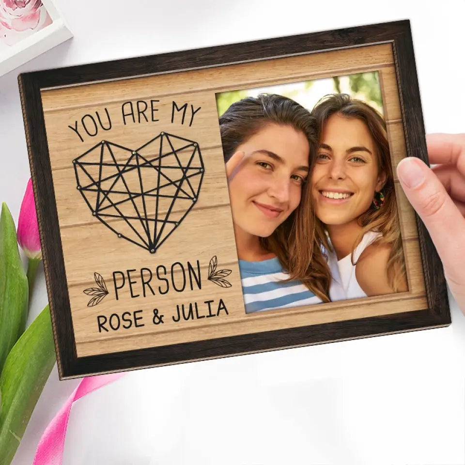 Photo personnalisée « Tu es ma personne préférée » - Plaque en bois personnalisée à 2 couches avec support - Cadeau pour meilleures amies, meilleures amies, sœurs