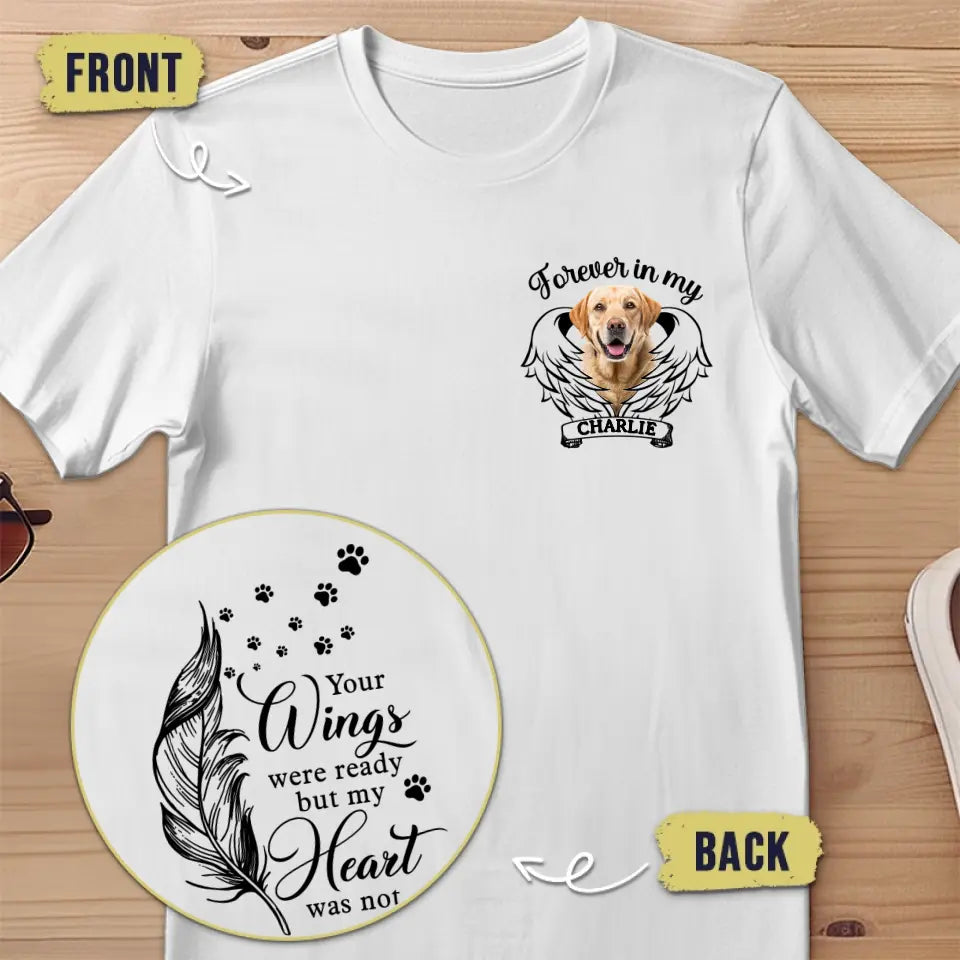 T-shirt unisexe personnalisé avec photo « Ne marchez jamais seul » - Cadeau de condoléances pour les propriétaires et les amoureux des animaux