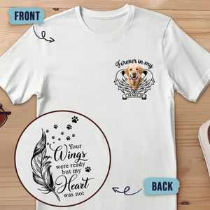 T-shirt unisexe personnalisé avec photo « Ne marchez jamais seul » - Cadeau de condoléances pour les propriétaires et les amoureux des animaux