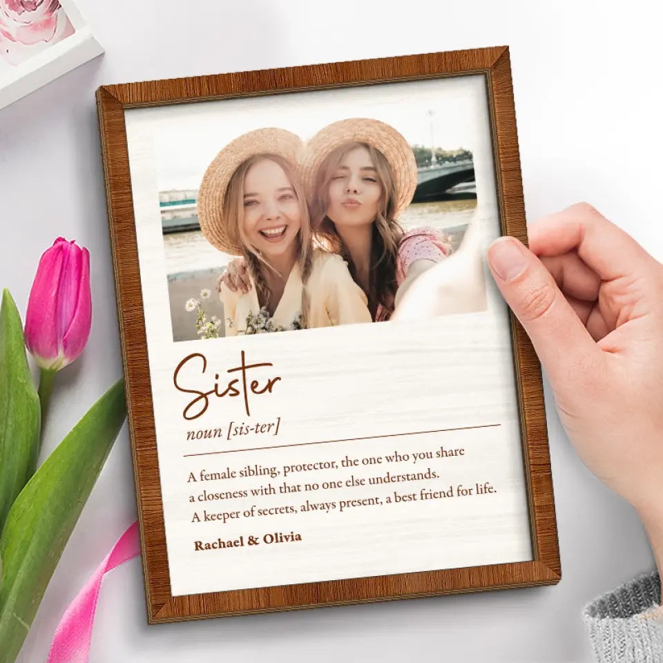 Photo personnalisée « Gardien de secrets » - Plaque en bois personnalisée à 2 couches avec support - Cadeau pour meilleures amies, meilleures amies, sœurs