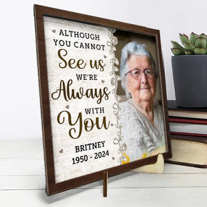 Photo personnalisée que vous ne regretterez pas - Plaque commémorative personnalisée en bois à 2 couches avec support - Cadeau de condoléances pour les membres de la famille
