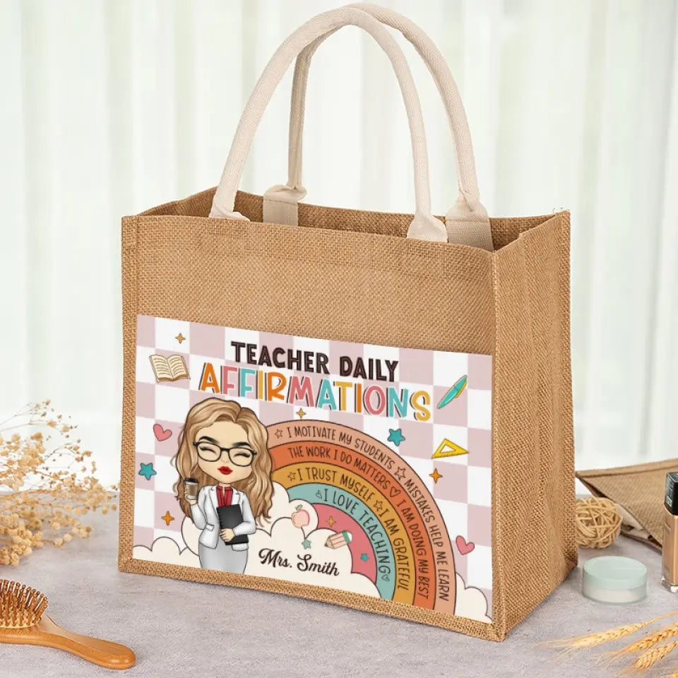 Alimenter le moteur du futur - Sacs fourre-tout personnalisés pour enseignants, sacs fourre-tout en jute, sacs de plage - Cadeau pour enseignants