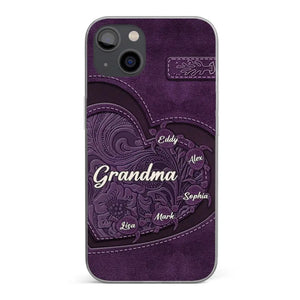 L'amour d'une mère perdure - Coque de téléphone transparente personnalisée pour famille - Cadeau pour maman et grand-mère